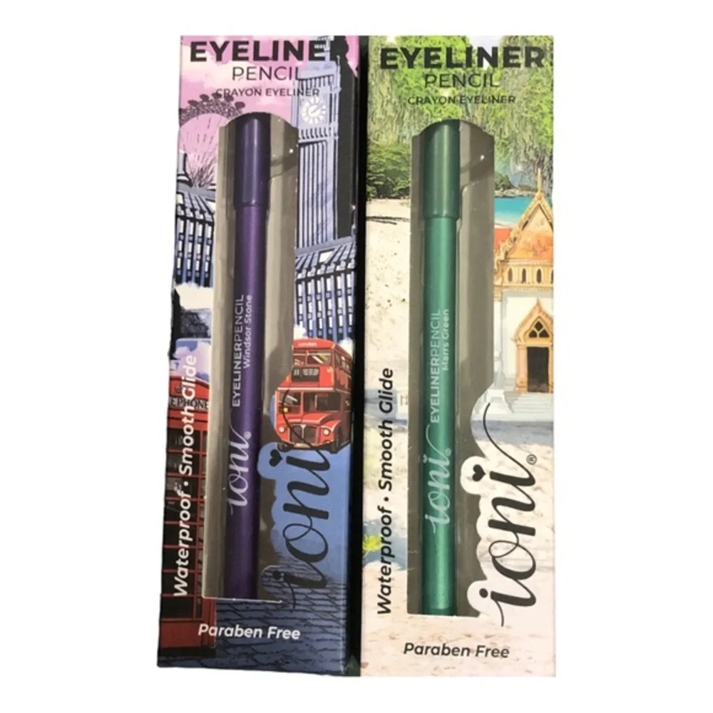 2pack metallic green and purple waterproof smooth‎ eyeliner pencils new